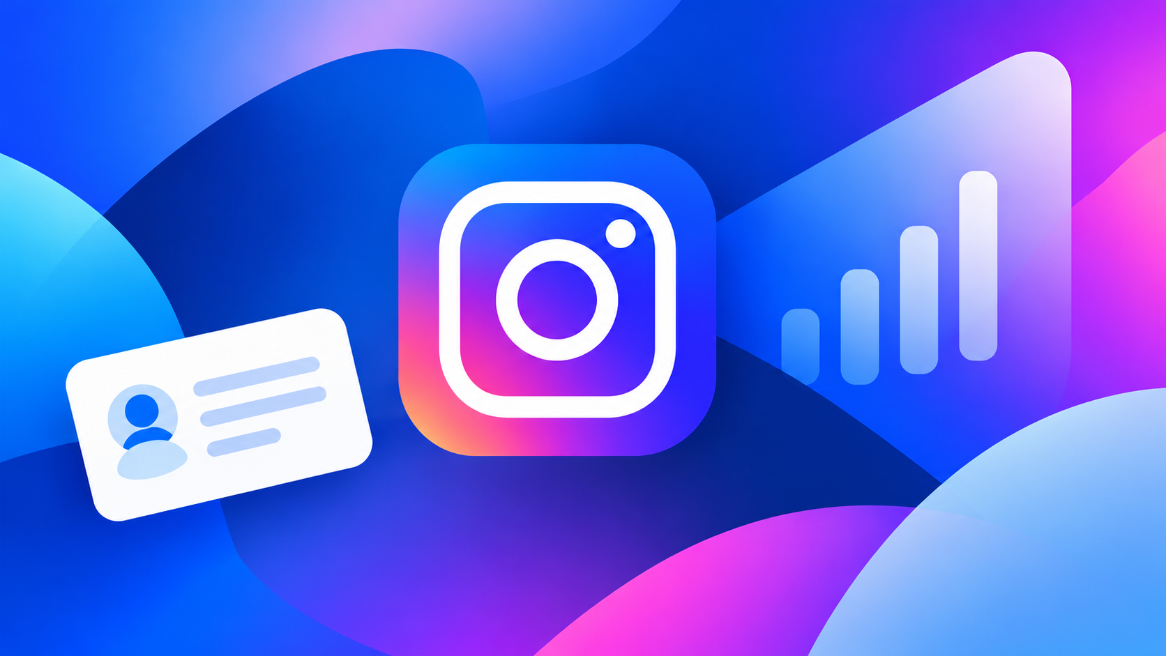 Browser window with social icons flowing into a database on a neon gradient